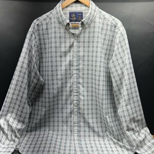 Rugby Men's Gray Checkered Button Down Shirt-2XLarge-Big‎